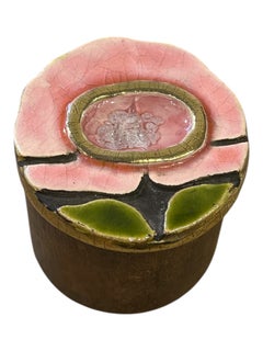 Ceramic Flower Jewelry Box N°ESP327, Art Nouveau, 20th Century