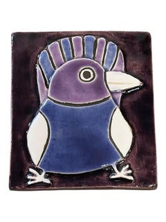 Ceramic Bird Jewelry Box N°ESP324, Art Nouveau, 20th Century, Signed