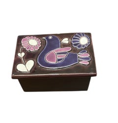 Ceramic Bird Jewelry Box N°ESP311, Art Nouveau, 20th Century