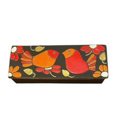 Ceramic Bird Jewelry Box N°ESP303, Art Nouveau, 20th Century, Signed