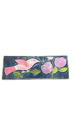 Ceramic Jewelry Box Birds N°ESP293, Art Nouveau, 20th Century, 27x6 cm