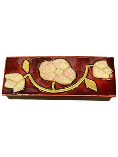 Ceramic Flowers Jewelry Box N°ESP200, Art Nouveau, 20th Century