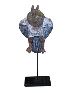 Jacotte & Roger Capron Keramik-Miniatur Nr. JAC162, 13 cm, abstrakte Kunst