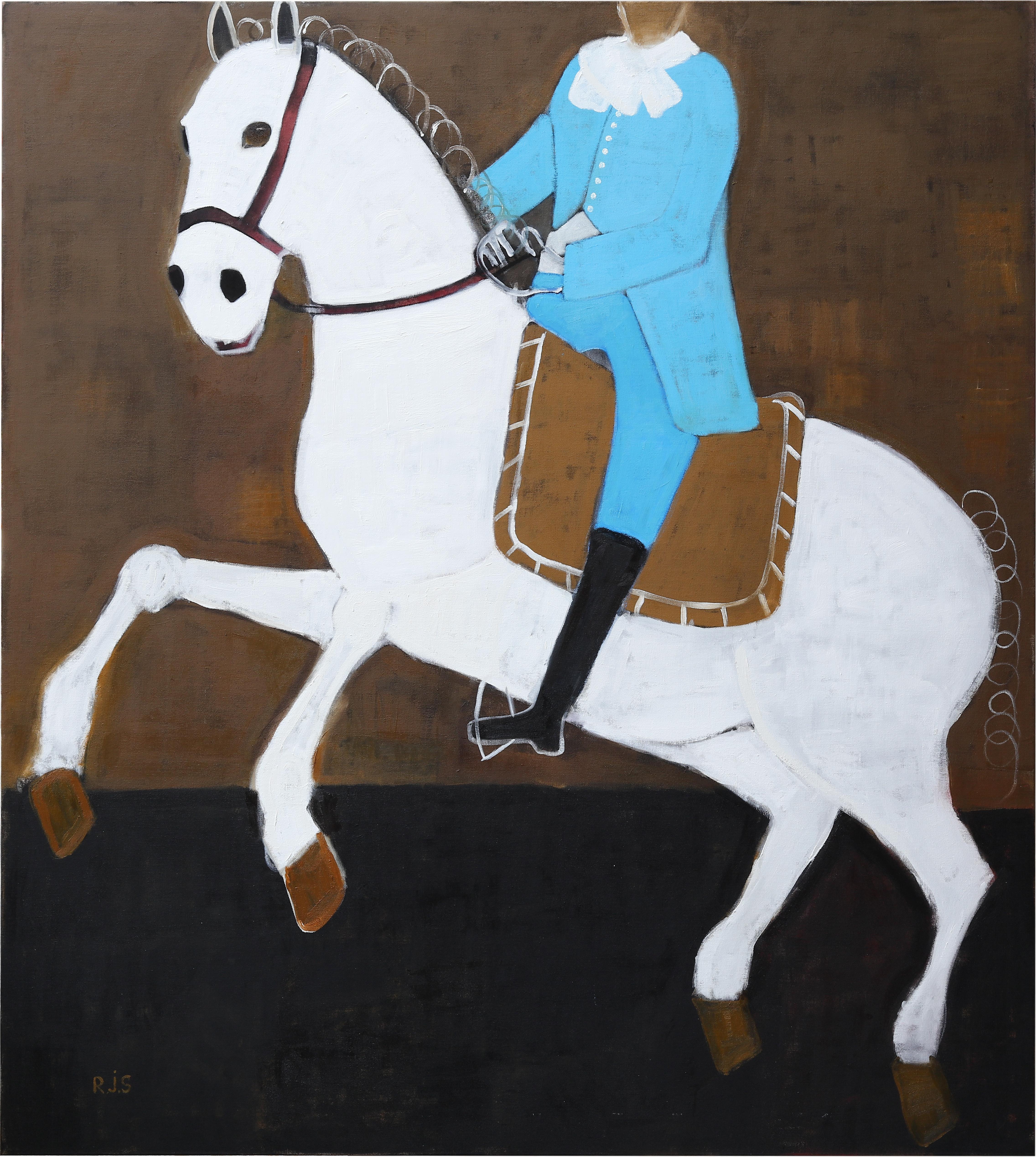 Grande dipinto a olio di cavallo contemporaneo. Ritratto equestre. 190 x 170 cm