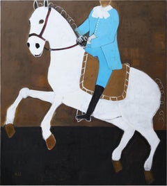 Gran pintura al óleo contemporánea sobre caballos. Retrato ecuestre. 190 x 170 cm