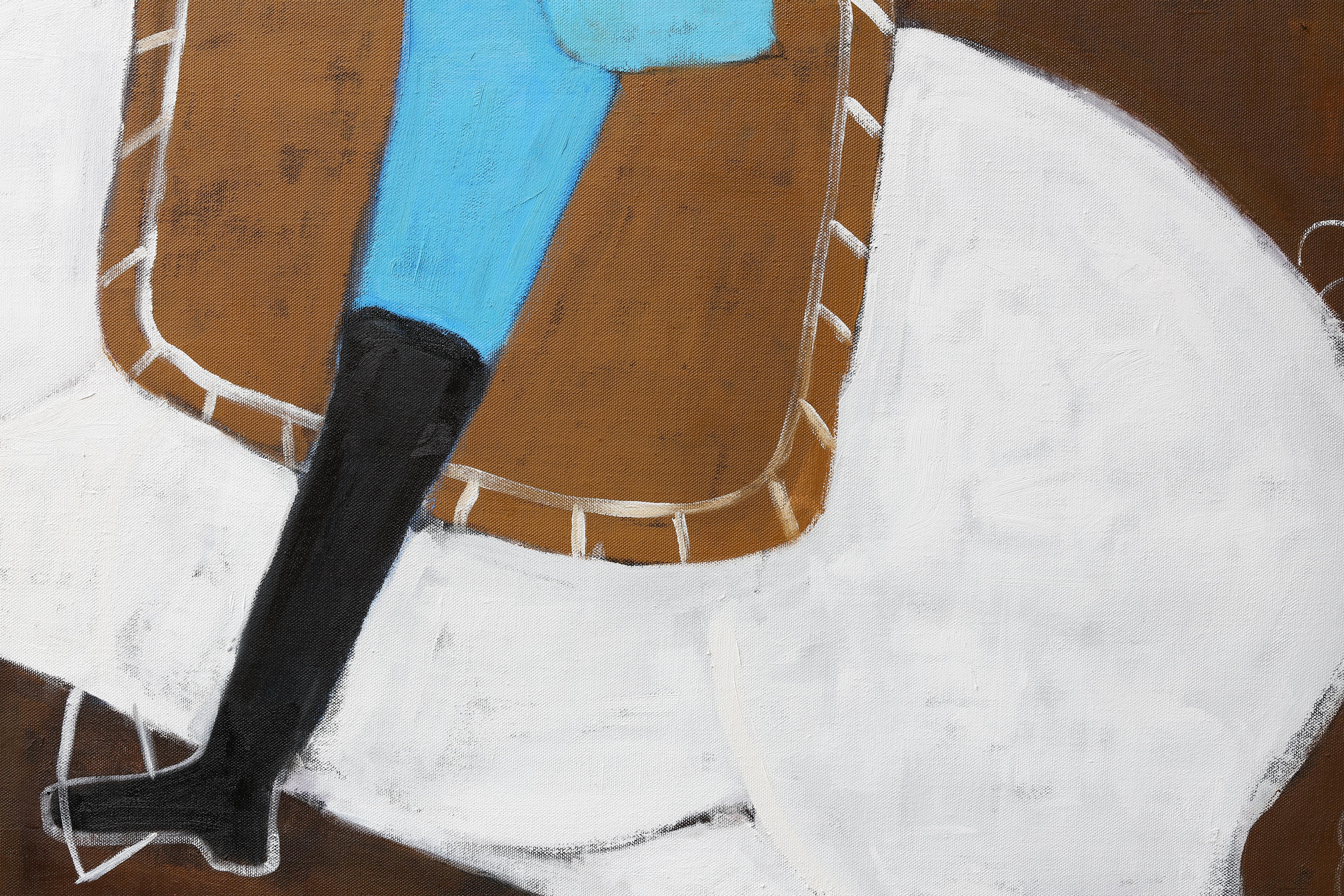 Gran pintura al óleo contemporánea sobre caballos. Retrato ecuestre. 190 x 170 cm en venta 3