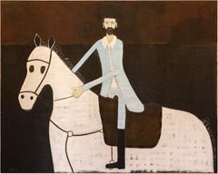 Contemporary Large Equestrian Oil Painting. Horse Oil Painting 200 x 250 cm