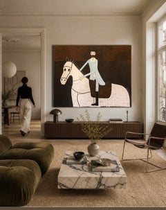 Contemporary Large Equestrian Oil Painting. Horse Oil Painting 200 x 250 cm