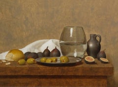 LIVES UND FIGS, Stillleben, Gemüse, Früchte, Hyperrealismus, Glas Wasser