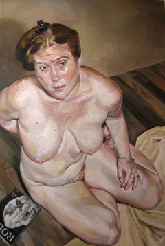 PORTRAIT OF ADRIANNE II - Original Realist Painting of Nude Model