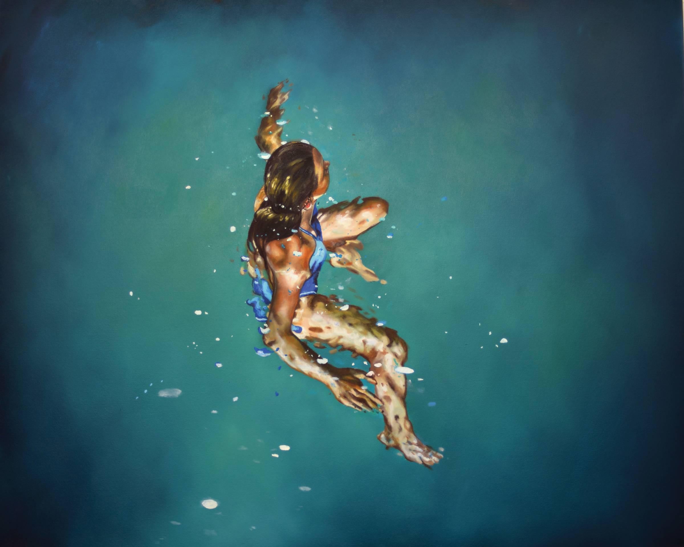 Figurative Painting Eric Zener - Treading Water 1