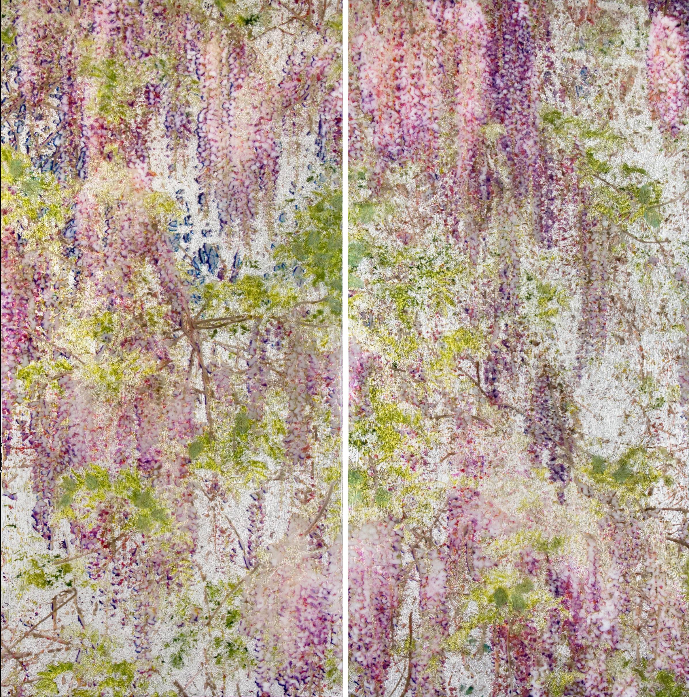 Springtime Reverie (Diptych) - Mixed Media Art by Susan Goldsmith