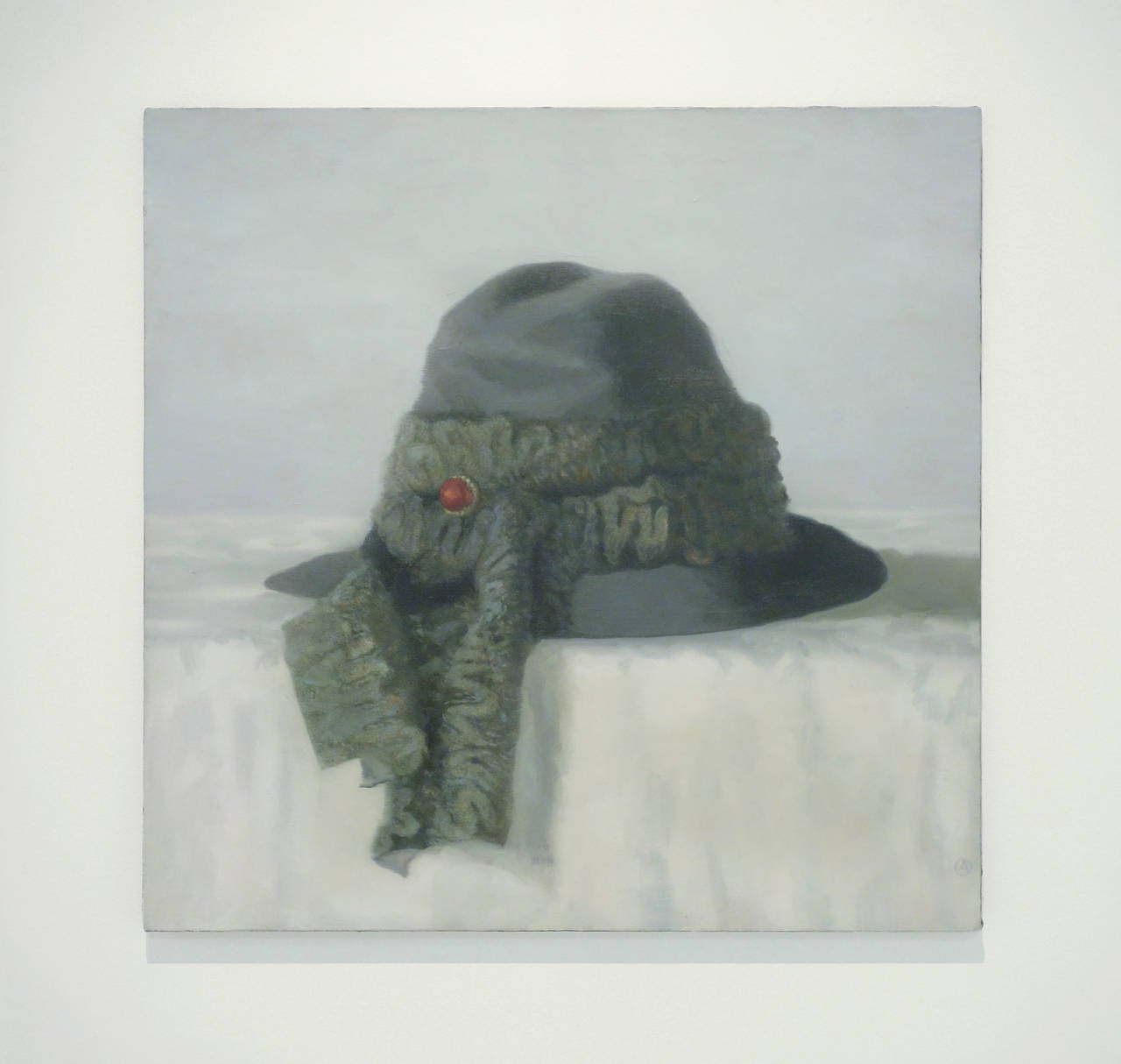 Black Hat with Scarf - Painting by Olga Antonova