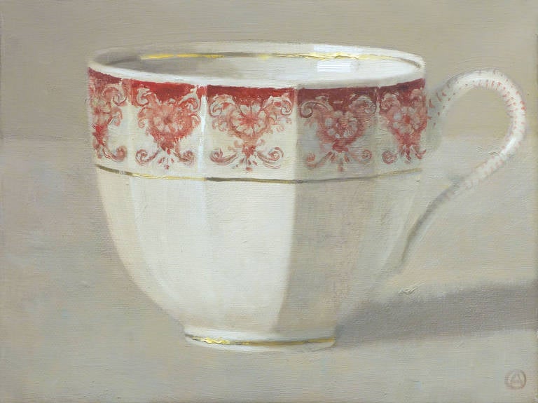 Olga Antonova Still-Life Painting - Cup with Pink Filigree