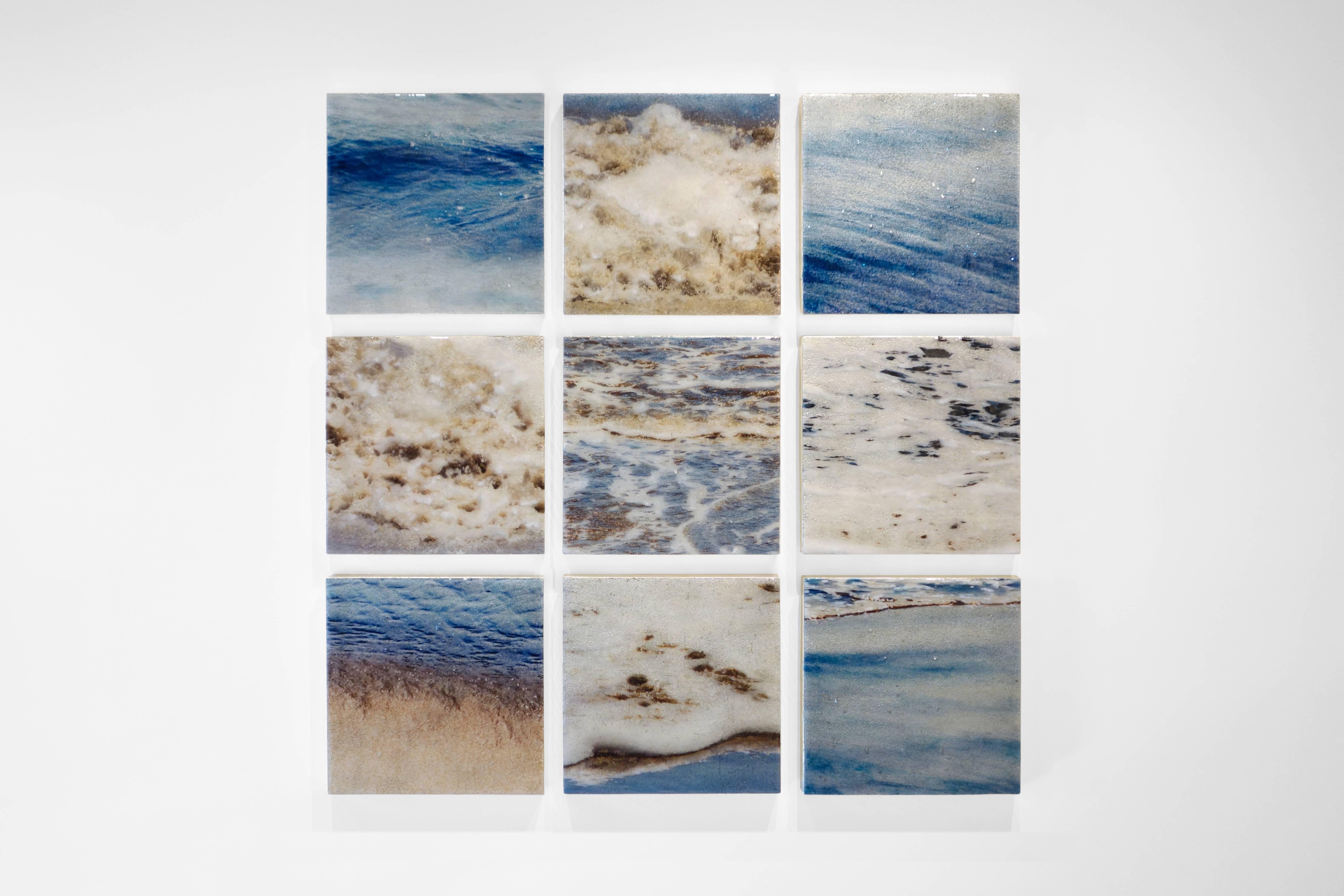 Beach Notations (9 Panels) - Contemporary Mixed Media Art by Susan Goldsmith