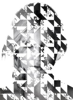 UNTITLED (FAB V) - portrait / superposition de designs / noir et blanc / échelle de gris