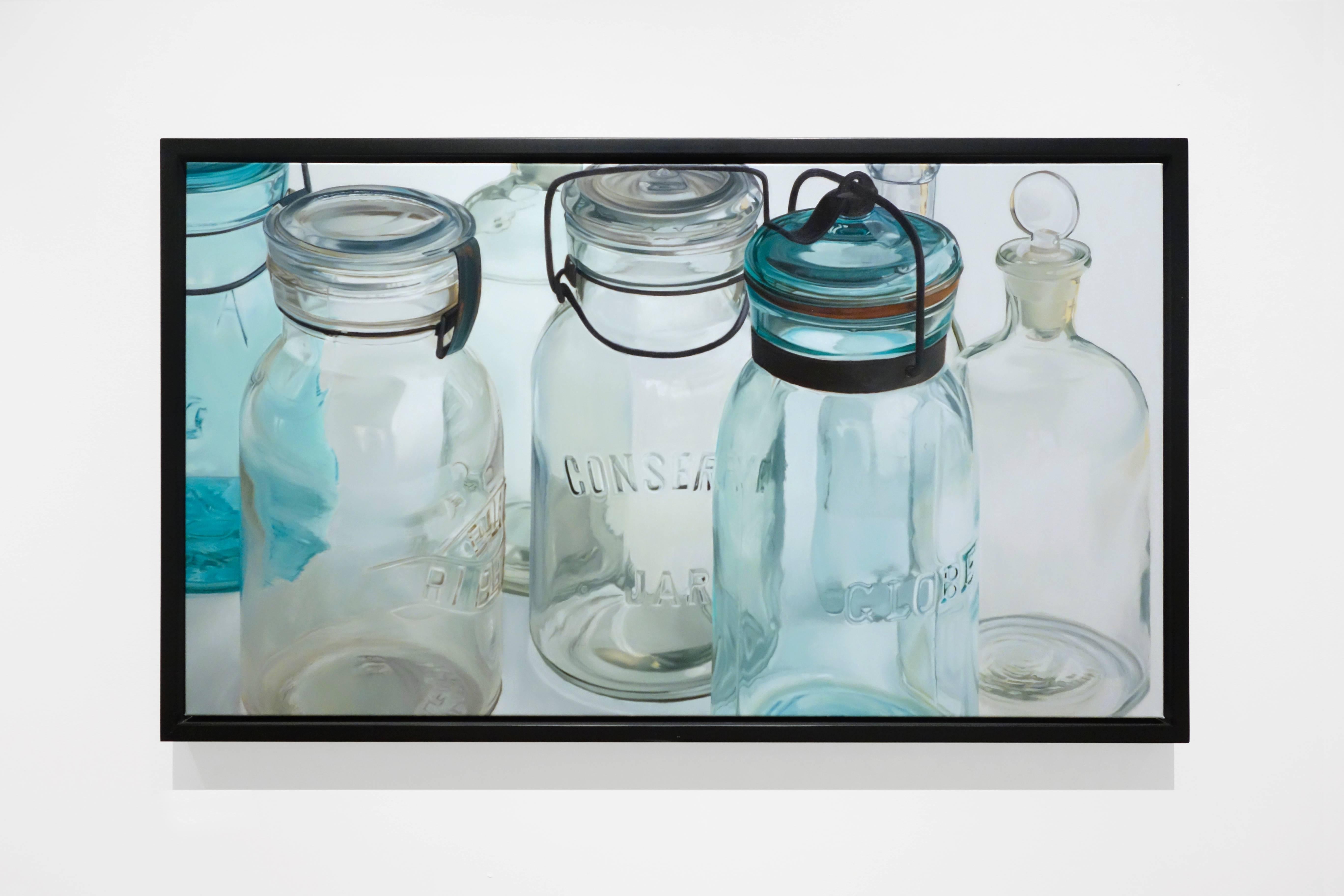 BEYOND THE PALE - Photorealism / Still Life / Glass and Light - Painting by Steve Smulka