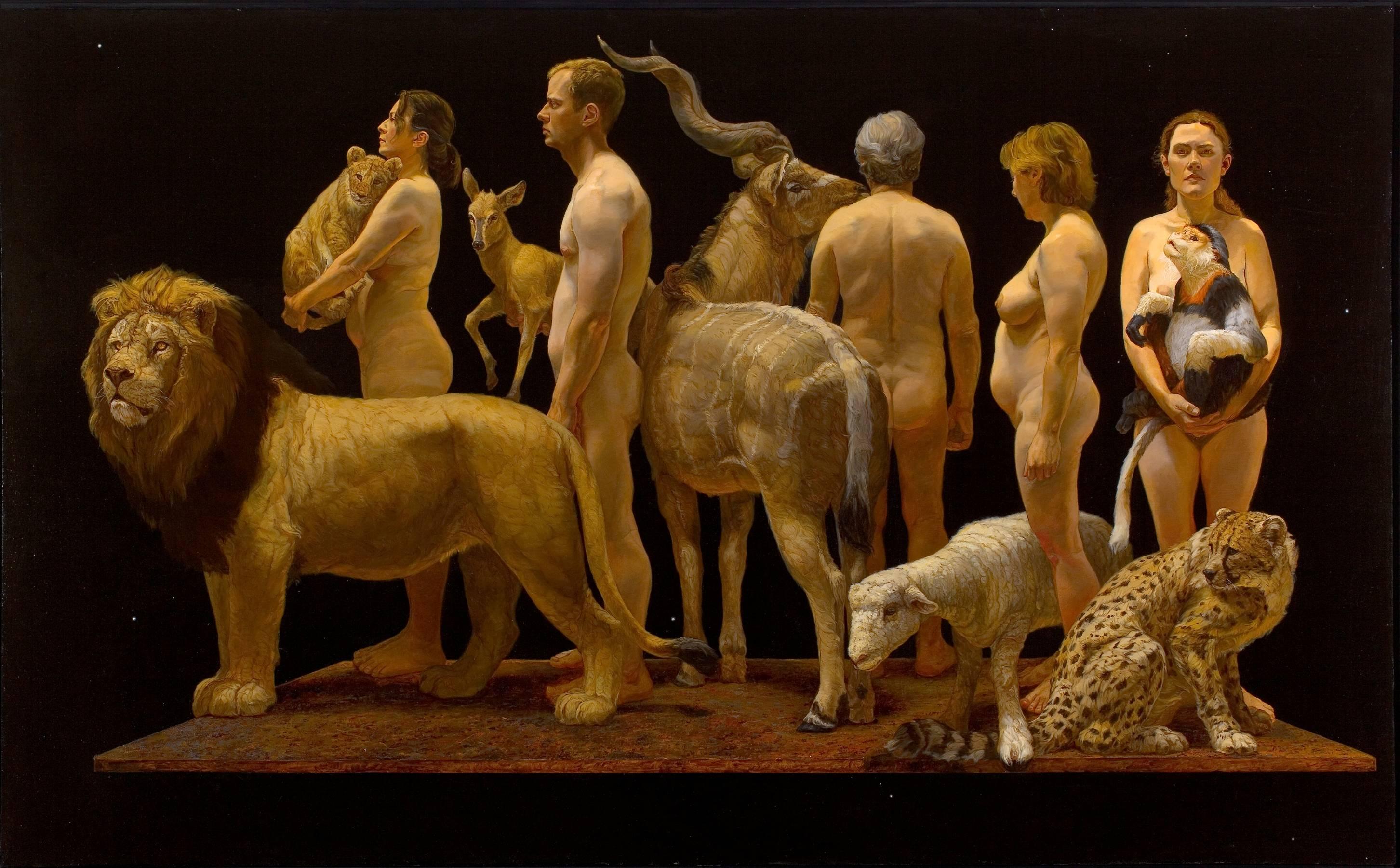 Patricia Traub Animal Painting - The Caregivers