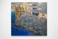 UNION SQUARE REFLECTION, hyper-realism, new york city, reflection in puddle