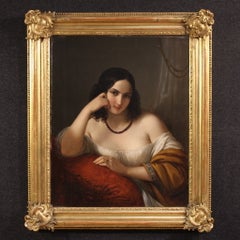 Portrait of a Lady, oil painting on canvas, signed by Schiavoni, dated 1842