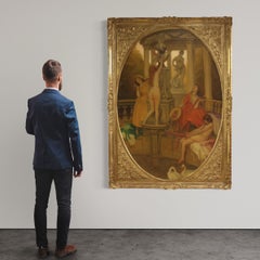 Great 20th-Century Painting Attributed to Alfredo Protti, *The Swans*, 1930