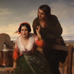 A magnificent oil painting on canvas, signed "FB" and dated 1853
