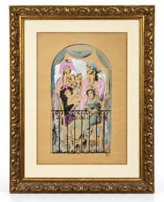 Antoni Clavé – Le Balcon, París – Litografía y gouache
