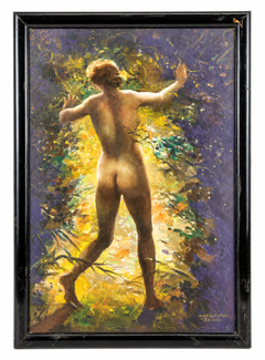 Josep Maria Marquès Puig Spanish Nymph in the Forest Oil Painting, circa 1940
