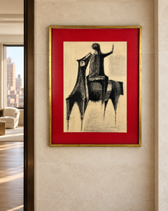 Modernist Horse and Rider Drawing by Emilia Xargay Pagès