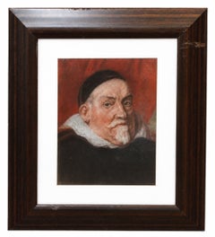Portrait d'un gentilhomme - Technique mixte sur papier - Encadré