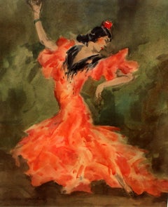 Pasión flamenca - Technique mixte - Signé et encadré