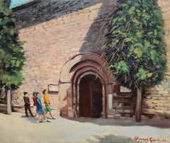 Iglesia de Sant Pere (Terrassa) - Óleo sobre tela - Firmado y enmarcado