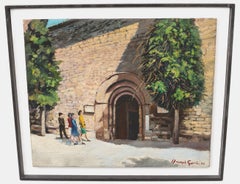 Iglesia de Sant Pere (Terrassa) - Óleo sobre lienzo - Firmado y enmarcado
