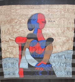 Foulard en soie naturelle représentant une composition de Pablo Picasso - Technique mixte