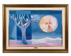 Ramón Llovet “De la Vida” Surrealist Figurative Oil Painting, 1980