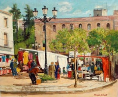 Jour de marché - Huile sur toile - Signée et encadrée