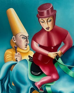 JM Andreu Martí “Tito Andreu” Large Dreamlike Figurative Oil Painting, 1999