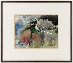 Jordi Andreu Fresquet Contemporary Mixed Media Landscape with Moon.