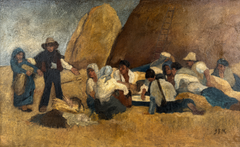 After Jean-François Millet “The Harvesters’ Meal” Oil Painting on Canvas