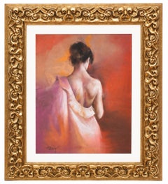 Entre sedas - Dibujo a pastel - Firmado y enmarcado - Años 80