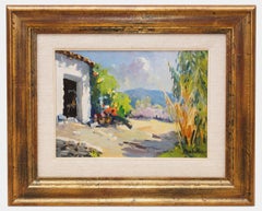 Luz de mañana en el jardín - Óleo sobre panel - Firmado y enmarcado