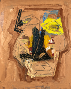 Joan Cruspinera „Large Face“ – Spanisches abstraktes Ölgemälde auf Leinwand