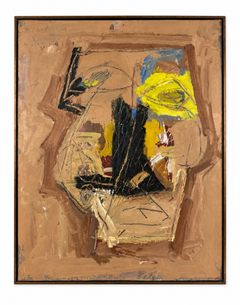 Joan Cruspinera „Large Face“ – Spanisches abstraktes Ölgemälde auf Leinwand
