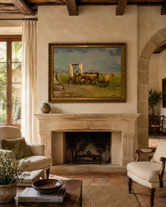 José María Marqués García Spanish Pastoral Landscape Oil Painting on Canvas
