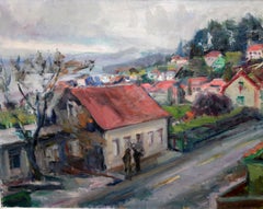 Carretera de Combarro (Pontevedra) - Óleo sobre lienzo - Firmado y enmarcado