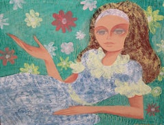 La chica de las flores - Óleo sobre tela - Año 1973 - Sin enmarcar