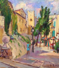 Titulado "Carrer del gavatxons" (Terrassa) - Óleo sobre tabla - Sin enmarcar