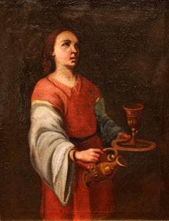 Escuela Italiana (Siglo XVIII) - Óleo sobre tela - Alegoría de la templanza