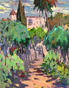 Carmen Espel Vives – Herrenhaus mit Garten – Öl auf Leinwand