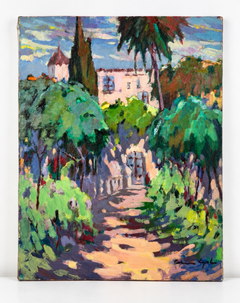 Carmen Espel Vives – Herrenhaus mit Garten – Öl auf Leinwand